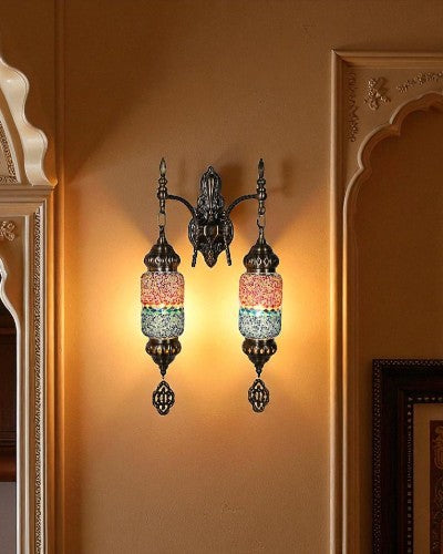 Double Mosaic Glass Turkish Wall Light