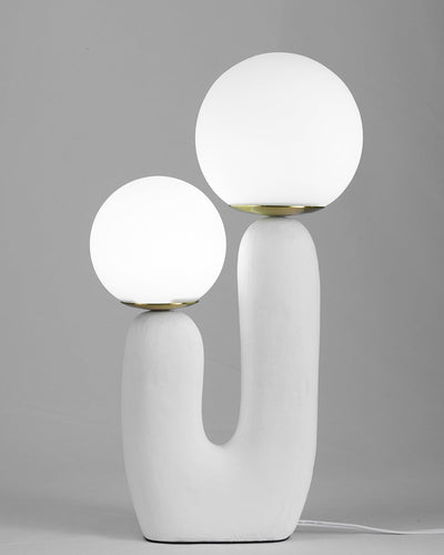 Frosted Glass U-Shaped Table Lamp - White