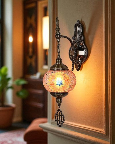 Mosaic Glass Globe Wall Lamp