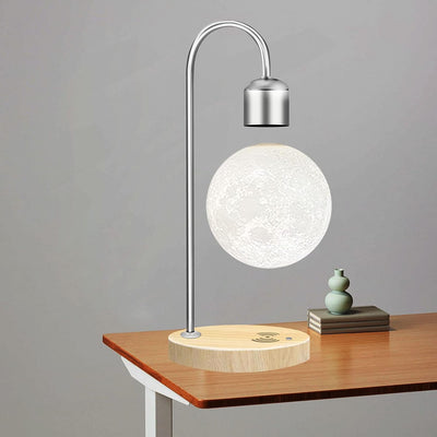 Modern Levitating Lamp with Floating Light and Built-in Qi Wireless Charger