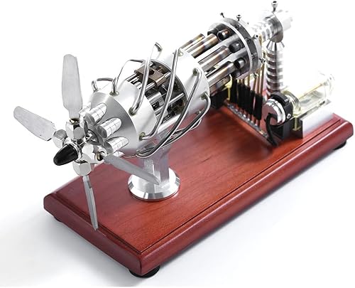 Hot-air Stirling Engine Model, 16 Cylinders Swash Plate Stirling Engine Kit Model, Metal Engine, Science Experiment Physical Toy