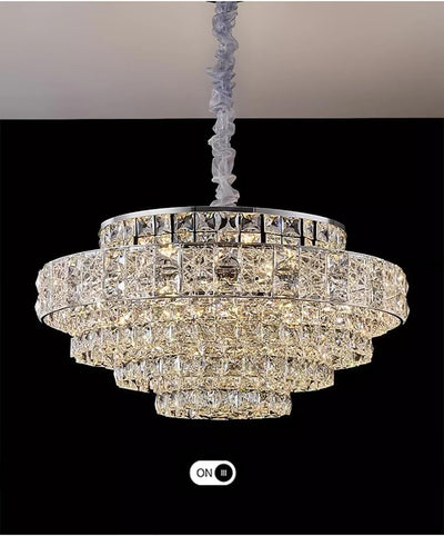 Luxury Glittering Crystal Long Pendant Lights Modern Lustres LED Oval Hanging Lamps