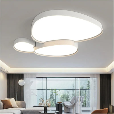 Fashion Led Ceiling Lamps Dimmable Black White Compatible with Living Room Bedroom Bathroom Home Decor Indoor Lighting Luster Fixture,Led Ceiling Pendant Lamp