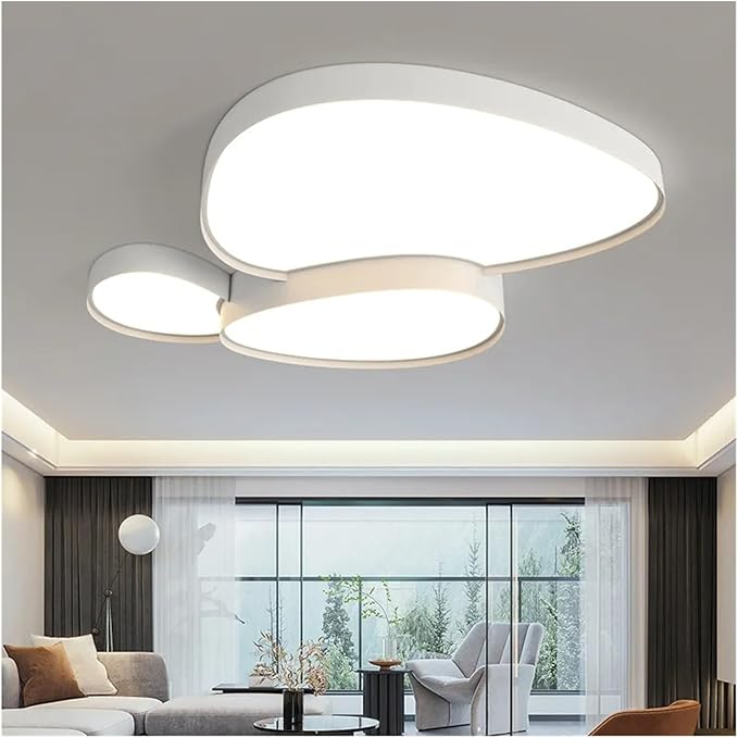 Fashion Led Ceiling Lamps Dimmable Black White Compatible with Living Room Bedroom Bathroom Home Decor Indoor Lighting Luster Fixture,Led Ceiling Pendant Lamp