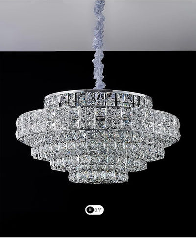 Luxury Glittering Crystal Long Pendant Lights Modern Lustres LED Oval Hanging Lamps