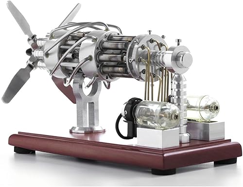 Hot-air Stirling Engine Model, 16 Cylinders Swash Plate Stirling Engine Kit Model, Metal Engine, Science Experiment Physical Toy