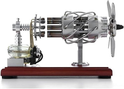Hot-air Stirling Engine Model, 16 Cylinders Swash Plate Stirling Engine Kit Model, Metal Engine, Science Experiment Physical Toy
