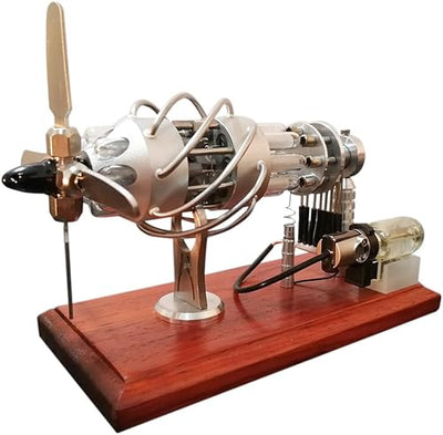 Hot-air Stirling Engine Model, 16 Cylinders Swash Plate Stirling Engine Kit Model, Metal Engine, Science Experiment Physical Toy