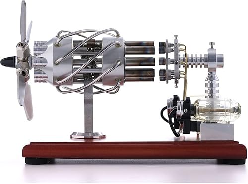 Hot-air Stirling Engine Model, 16 Cylinders Swash Plate Stirling Engine Kit Model, Metal Engine, Science Experiment Physical Toy