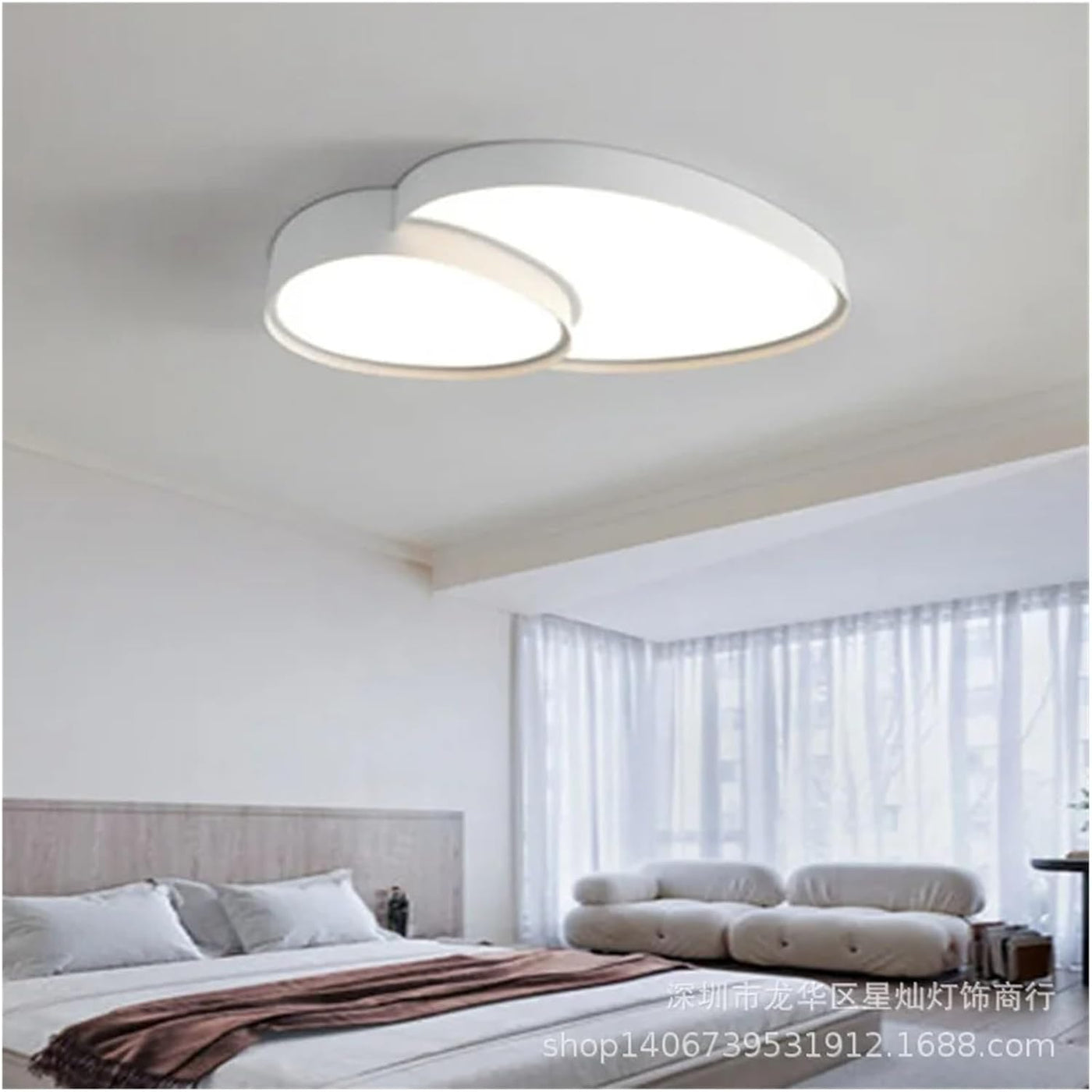 Fashion Led Ceiling Lamps Dimmable Black White Compatible with Living Room Bedroom Bathroom Home Decor Indoor Lighting Luster Fixture,Led Ceiling Pendant Lamp