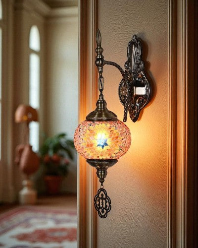 Mosaic Glass Globe Wall Lamp