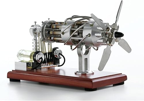 Hot-air Stirling Engine Model, 16 Cylinders Swash Plate Stirling Engine Kit Model, Metal Engine, Science Experiment Physical Toy