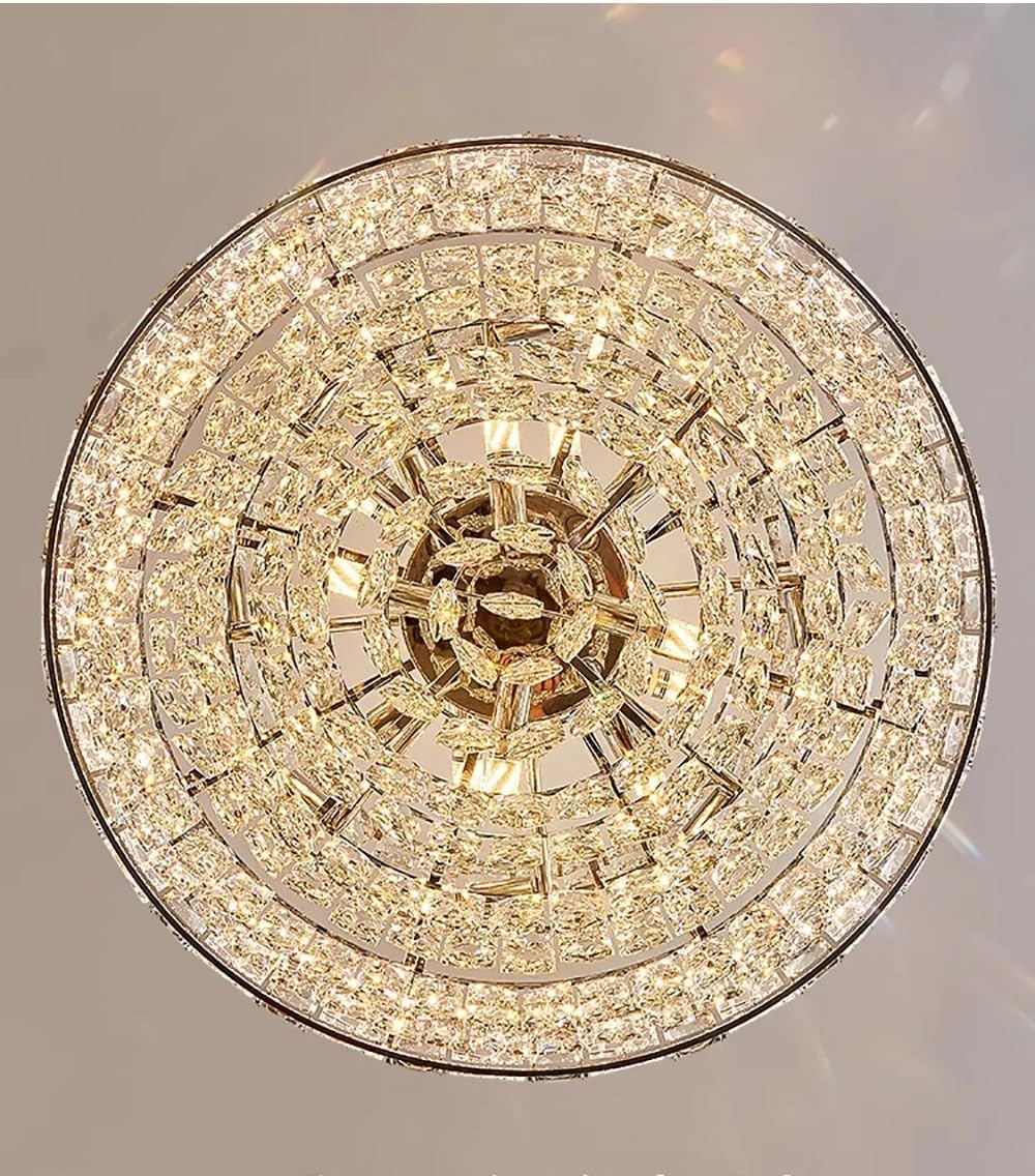Luxury Glittering Crystal Long Pendant Lights Modern Lustres LED Oval Hanging Lamps