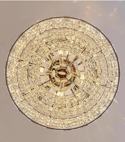 Luxury Glittering Crystal Long Pendant Lights Modern Lustres LED Oval Hanging Lamps