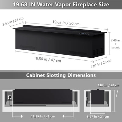 Electric Fireplace 3D Water Vapor Fireplace Recessed Realistic Atomized Flame, with Water and Remote Control Electric Steam Fireplace Stove