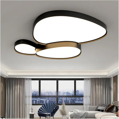 Fashion Led Ceiling Lamps Dimmable Black White Compatible with Living Room Bedroom Bathroom Home Decor Indoor Lighting Luster Fixture,Led Ceiling Pendant Lamp