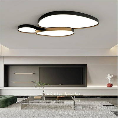 Fashion Led Ceiling Lamps Dimmable Black White Compatible with Living Room Bedroom Bathroom Home Decor Indoor Lighting Luster Fixture,Led Ceiling Pendant Lamp