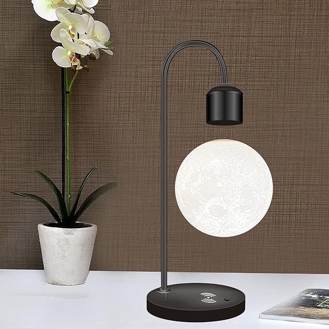 Modern Levitating Lamp with Floating Light and Built-in Qi Wireless Charger