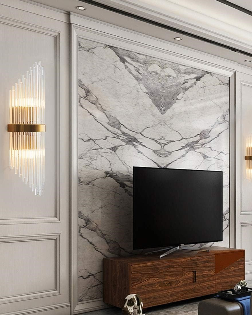 Art Deco Crystal Rod Wall Sconce - Gold