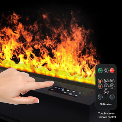 Electric Fireplace 3D Water Vapor Fireplace Recessed Realistic Atomized Flame, with Water and Remote Control Electric Steam Fireplace Stove