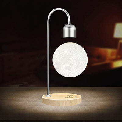 Modern Levitating Lamp with Floating Light and Built-in Qi Wireless Charger