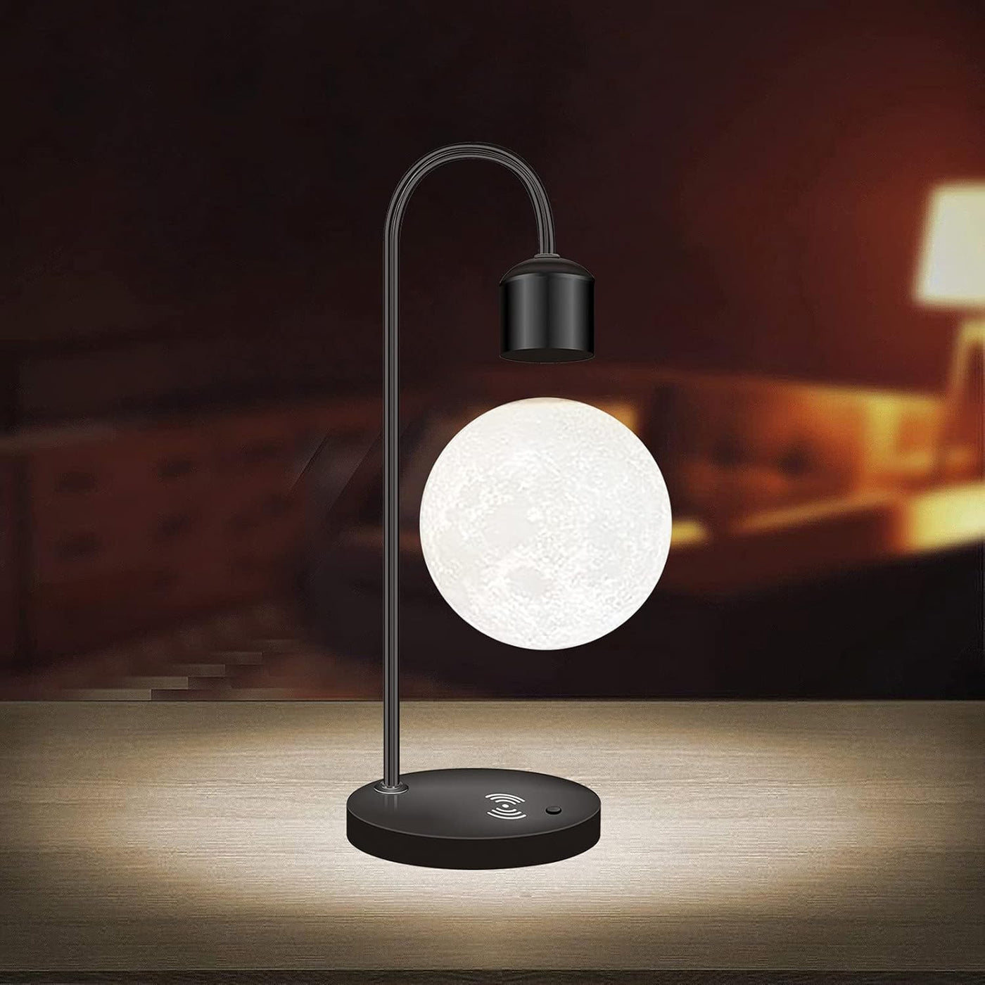 Modern Levitating Lamp with Floating Light and Built-in Qi Wireless Charger