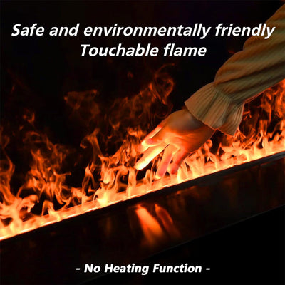 Electric Fireplace 3D Water Vapor Fireplace Recessed Realistic Atomized Flame, with Water and Remote Control Electric Steam Fireplace Stove