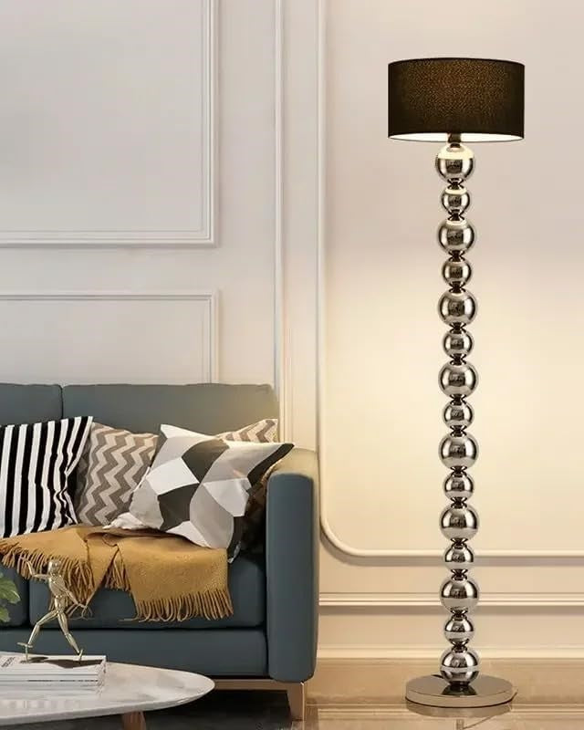Stacked Ball Floor Lamp - Silver