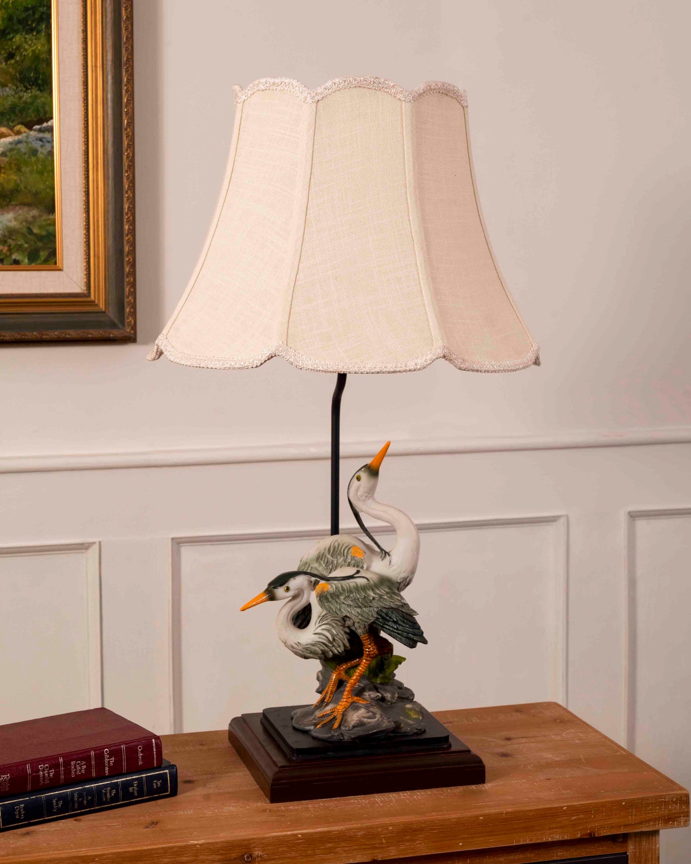 'Elegance in Nature' Cranes Figurine Table Lamp
