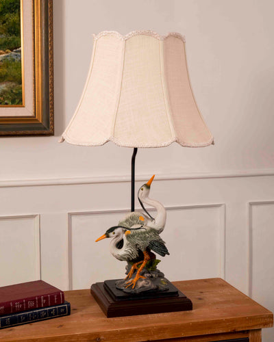'Elegance in Nature' Cranes Figurine Table Lamp