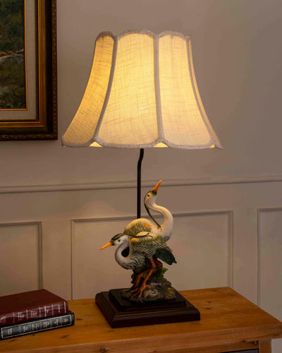 'Elegance in Nature' Cranes Figurine Table Lamp