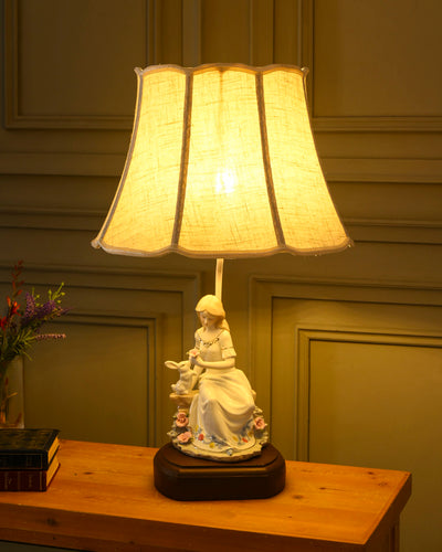 Victorian Innocent Girl- Fine Porcelain Table Lamp