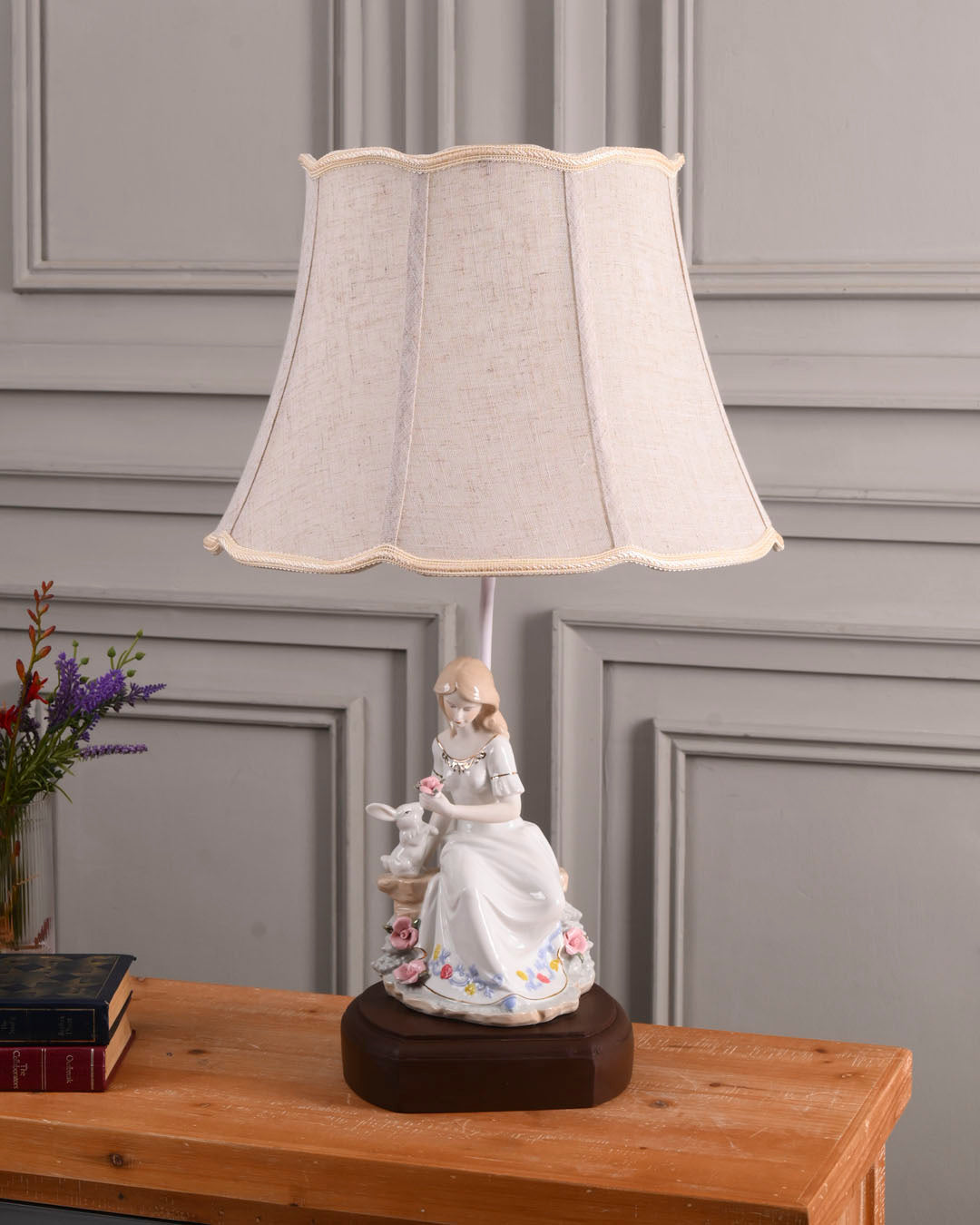 Victorian Innocent Girl- Fine Porcelain Table Lamp