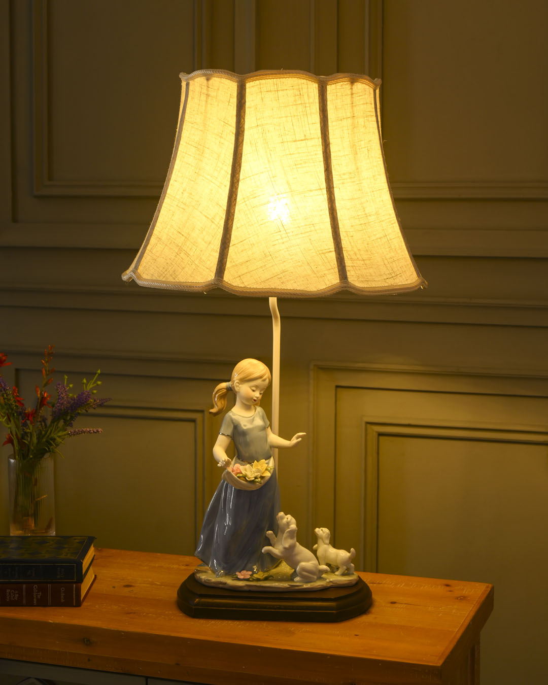 Innocence & Light - Fine Porcelain Table Lamp- Blue