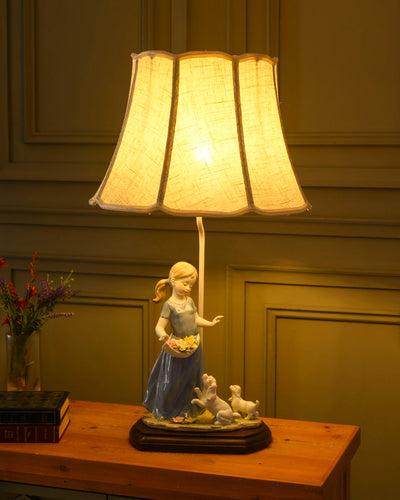 Innocence & Light - Fine Porcelain Table Lamp- Blue