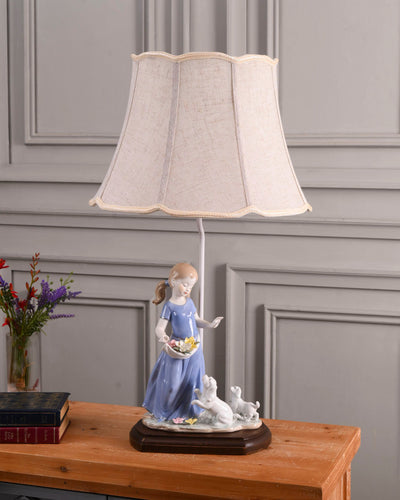 Innocence & Light - Fine Porcelain Table Lamp- Blue