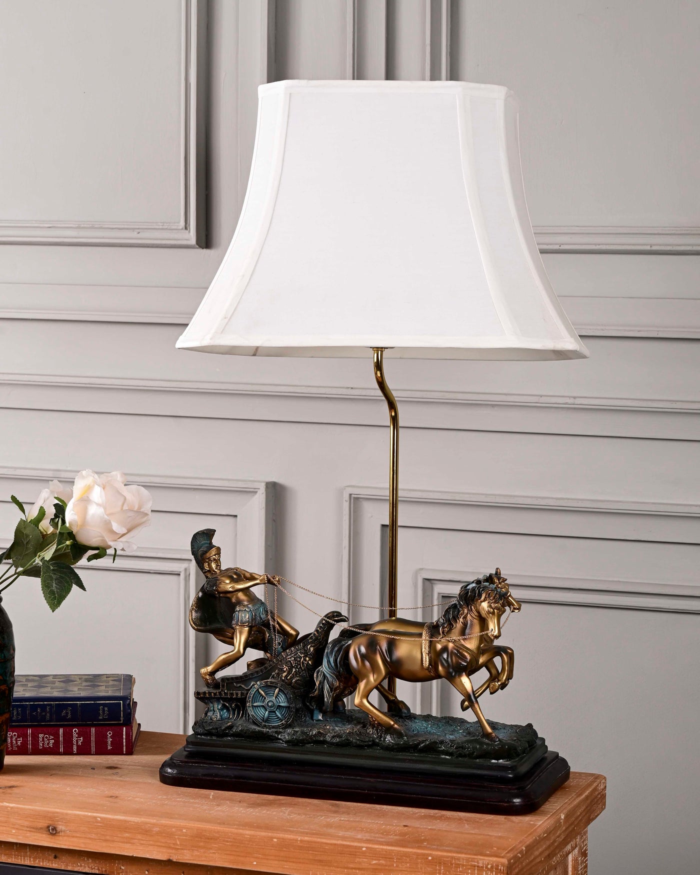 Roman Gladiator Chariot Table Lamp