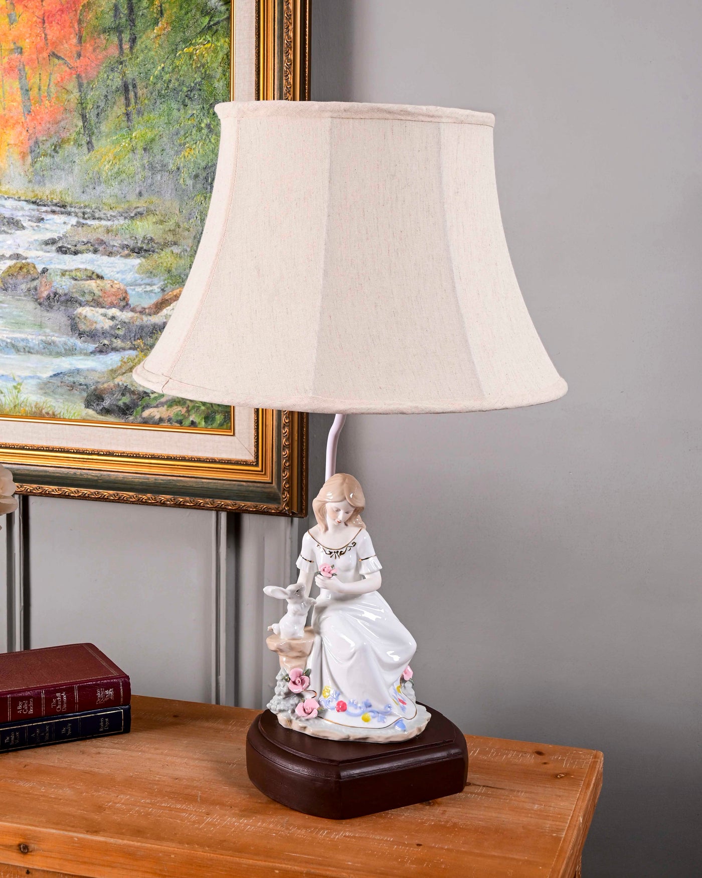 Victorian Innocent Girl- Fine Porcelain Table Lamp