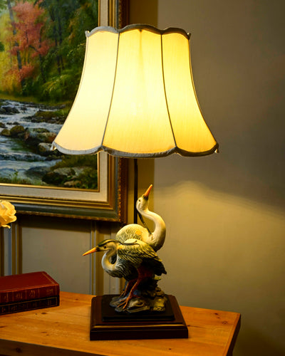 'Elegance in Nature' Cranes Figurine Table Lamp