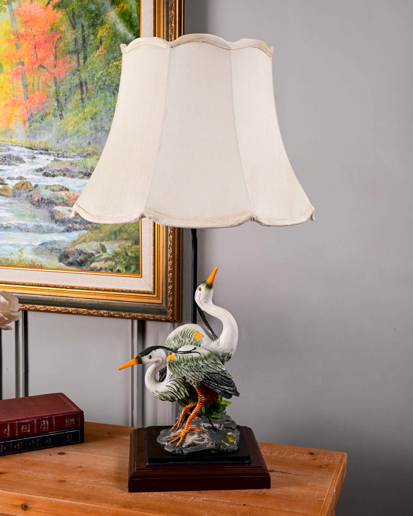 'Elegance in Nature' Cranes Figurine Table Lamp