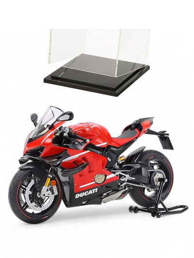 Ducati Panigale V4 1:12 Scale Diecast Model Bike in Red - Premium Acrylic Display Box Included