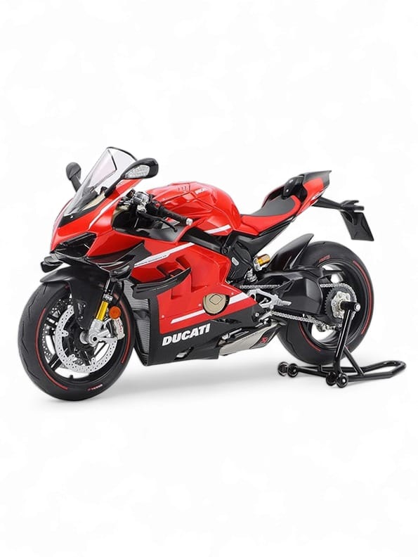 Ducati Panigale V4 1:12 Scale Diecast Model Bike in Red - Premium Acrylic Display Box Included