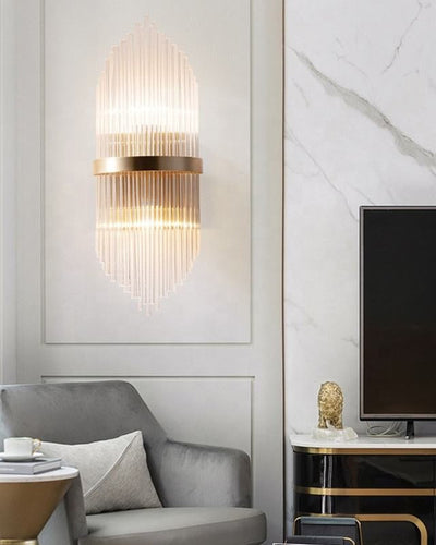 Art Deco Crystal Rod Wall Sconce - Gold