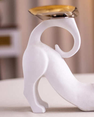 Unique Tray-Tailed Cat Figurine