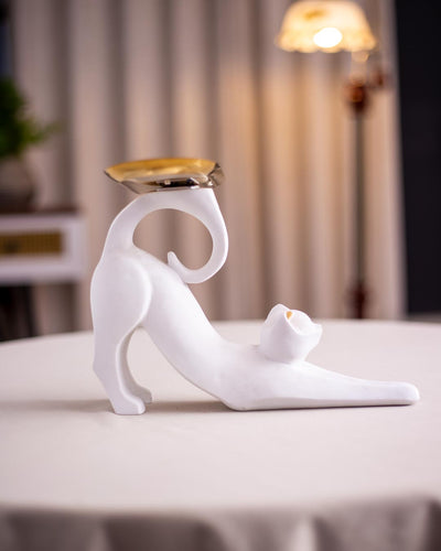 Unique Tray-Tailed Cat Figurine