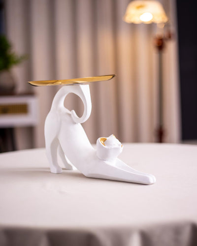 Unique Tray-Tailed Cat Figurine