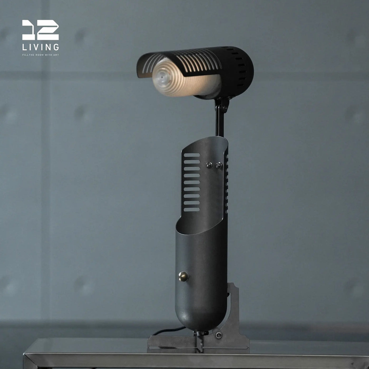 Adjustable Industrial Pelican Lamp – 3D Printed Shade, Vintage Style Table Light