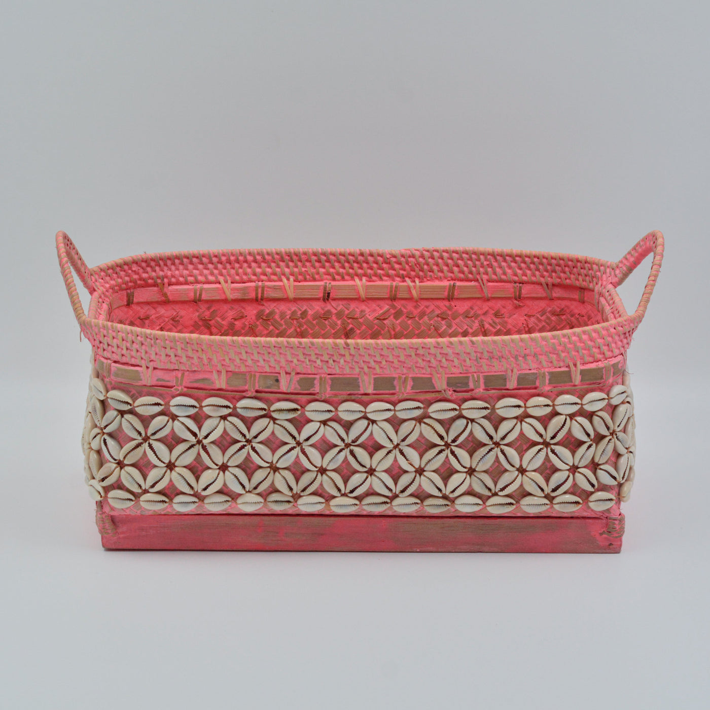 Rectangular Shell Rattan Basket
