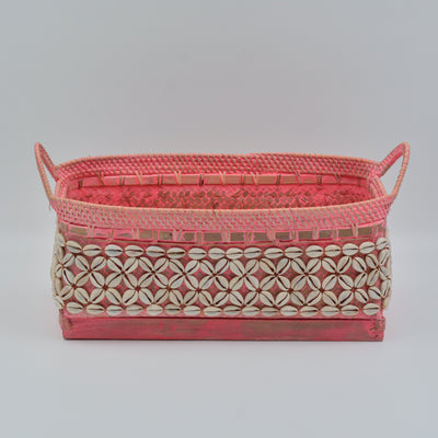 Rectangular Shell Rattan Basket