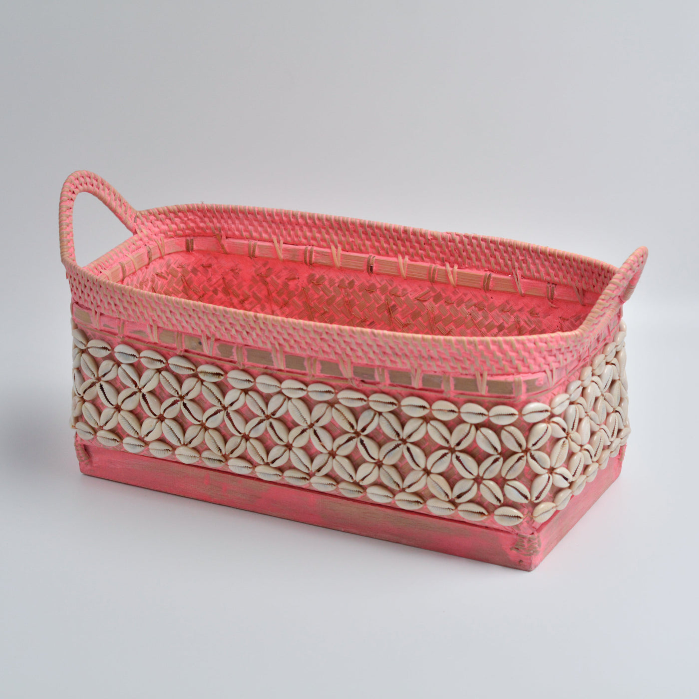 Rectangular Shell Rattan Basket